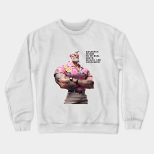 Grandpa's Eternal Flex: Muscles & Grandkid Joy Crewneck Sweatshirt